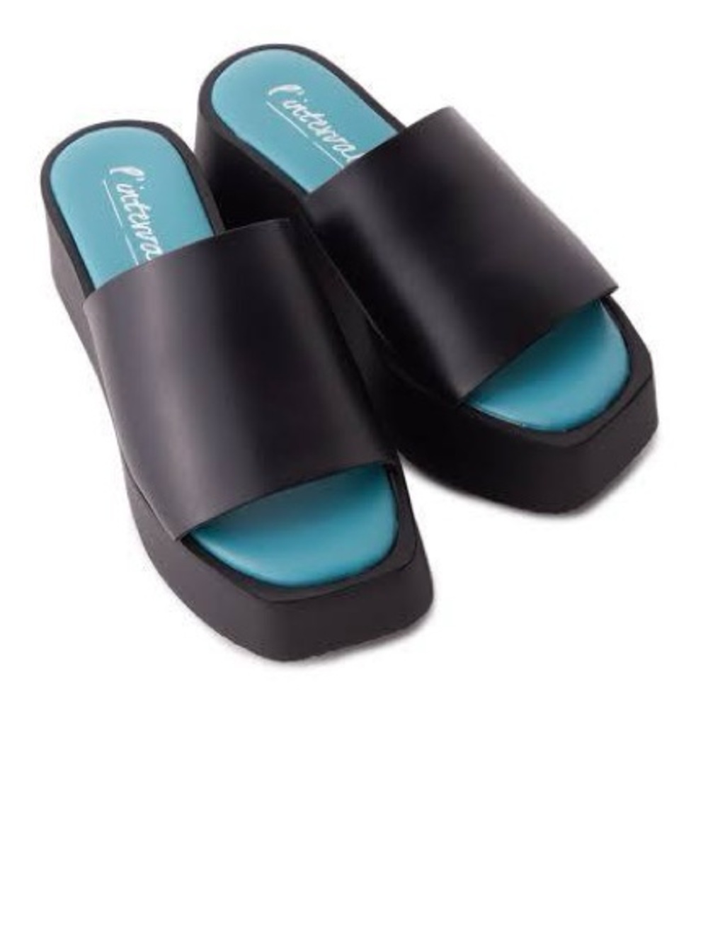 L'Intervalle Bologna Black Leather Sandals 37